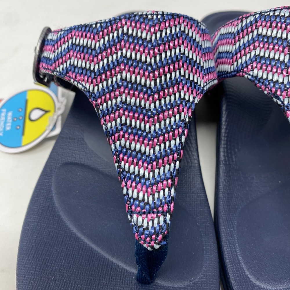 Aetrex Rita Toe Thong Sandals Women's US Size 5 - 5.5 Navy Blue and Purple - Picture 3 of 7